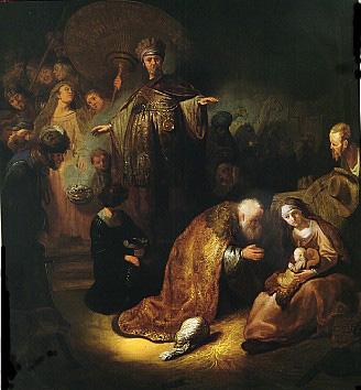 REMBRANDT Harmenszoon van Rijn The Adoration of the Magi.